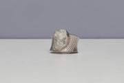 Todd Reed ring with a raw diamond (12.34ctw) and white brilliant cut diamonds (0.246tw) in palladium.